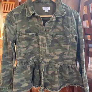 Mud Pie Green Camouflage Jacket